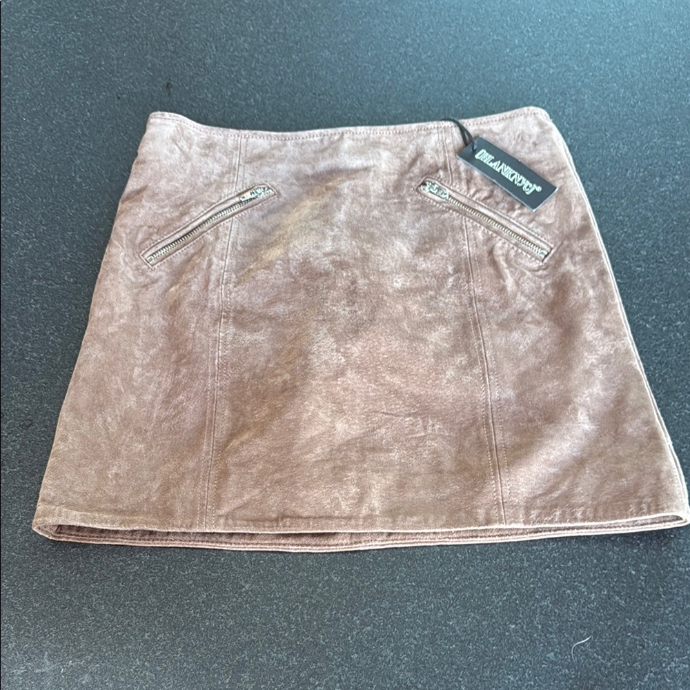 Blank NYC Women's Tan Suede skirt
